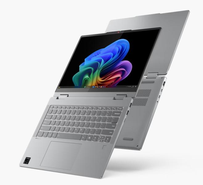 Лаптоп Lenovo IdeaPad 5 2-in-1 14Q8X9, Qualcomm Snapdragon X Plus X1P-42-100 8C (3.2/3.4GHz, 30MB Cache), 14" (35.56cm) WUXGA OLED 400nits Glare Touch Display, 16GB LPDDR5X, 1TB SSD NVMe, Windows 11 Home