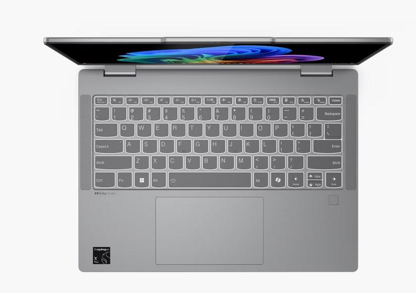 Лаптоп Lenovo IdeaPad 5 2-in-1 14Q8X9, Qualcomm Snapdragon X Plus X1P-42-100 8C (3.2/3.4GHz, 30MB Cache), 14" (35.56cm) WUXGA OLED 400nits Glare Touch Display, 16GB LPDDR5X, 1TB SSD NVMe, Windows 11 Home