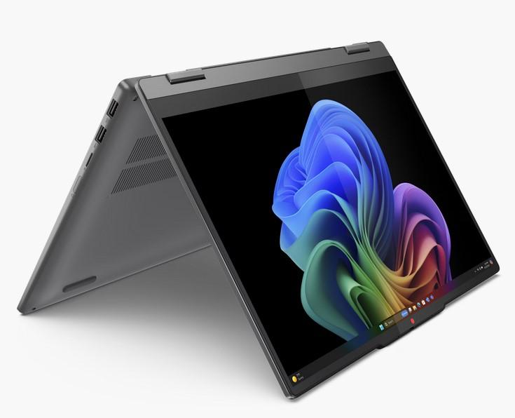 Лаптоп Lenovo IdeaPad 5 2-in-1 14Q8X9, Qualcomm Snapdragon X Plus X1P-42-100 8C (3.2/3.4GHz, 30MB Cache), 14" (35.56cm) WUXGA OLED 400nits Glare Touch Display, 16GB LPDDR5X, 1TB SSD NVMe, Windows 11 Home