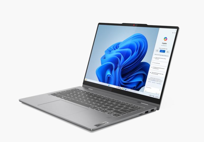 Лаптоп Lenovo IdeaPad 5 2-in-1 14AHP9,  AMD Ryzen 7 8845HS 8C (3.8/5.1GHz, 16MB Cache), 14" (35.56cm) WUXGA OLED 400nits Glare Touchscreen Display, 16GB LPDDR5X, 1TB SSD NVMe, Windows 11 Home