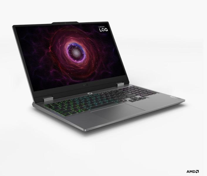 Лаптоп Lenovo LOQ Gaming 15ARP9, AMD Ryzen 7 7435HS 8C (3.1/4.5GHz, 16MB Cache), 15.6'' (39.62 cm), IPS FHD, 144Hz, NVIDIA GF RTX4060 8GB GDDR6 DLSS 3, 24GB DDR5, 1TB SSD, Free DOS