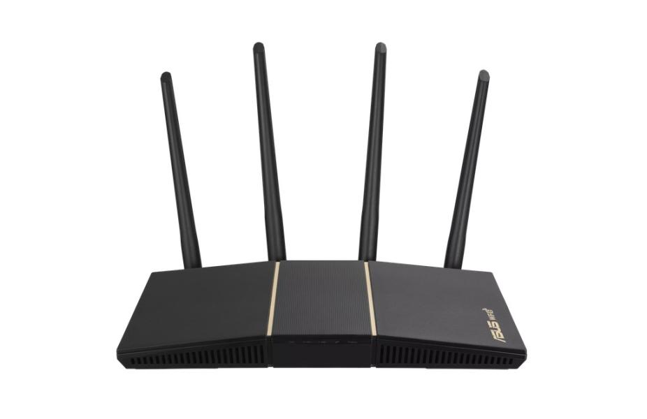 Рутер ASUS RT-AX57 AX3000 Dual Band WiFi 6, AiMesh, 2.4GHz (574 Mbps) / 5 GHz (2402 Mbps), 4x LAN Gigabits BaseT, 1x WAN Gigabits BaseT, 4x външни антени