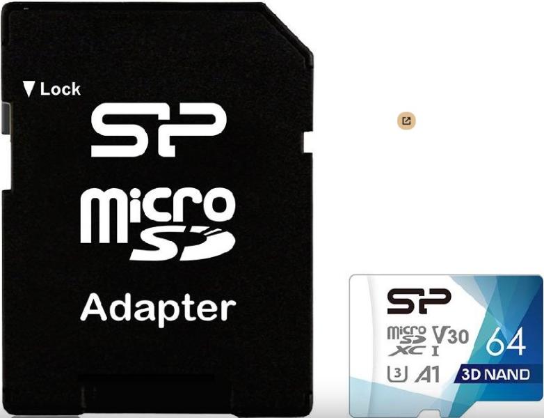 Карта памет Silicon Power Superior Pro, 64GB, microSDXC, Class 10, SD Adapter