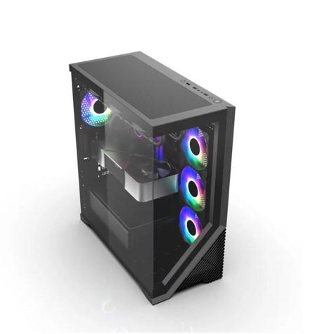 Кутия TrendSonic FC-AR17A-ARGB, Middle Tower, 2 x USB 3.0, 1 x USB Type-C, ATX, Micro ATX, Mini-ITX, черна