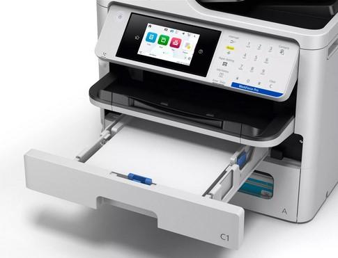 Мастилоструйно многофункционално устройство EPSON WorkForce Pro EM-C800RDWF Inkjet, цветно, принтер/копир/скенер/факс, ADF, 4800 x 1200 dpi, 34 стр/мин, А4, Wireless, LAN, USB