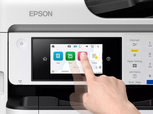 Мастилоструйно многофункционално устройство EPSON WorkForce Pro EM-C800RDWF Inkjet, цветно, принтер/копир/скенер/факс, ADF, 4800 x 1200 dpi, 34 стр/мин, А4, Wireless, LAN, USB
