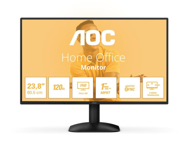 Монитор AOC 24B31H 23.8" (60.45 cm) IPS FHD, 120Hz, 1500:1, 300cd/m2, 1ms, D-Sub, HDMI 