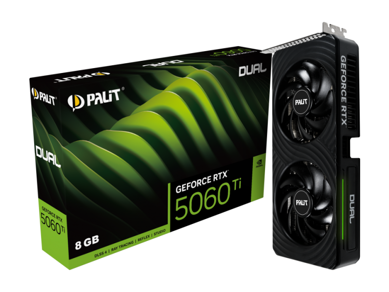 Видео карта PALIT nVIDIA GeForce RTX 5060 Ti Dual 8GB GDDR7 GDDR7, 128-bit, HDMI, 3x DP