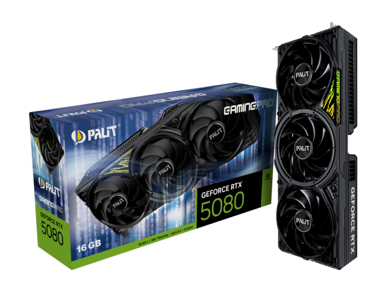 Видео карта PALIT nVIDIA GeForce RTX 5080 GamingPro V1 16GB GDDR7 GDDR7, 256-bit, HDMI, 3x DP
