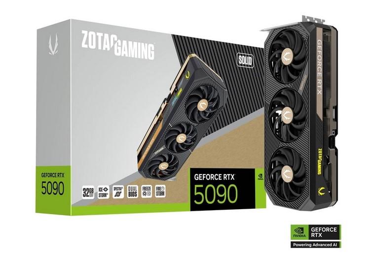 Видео карта ZOTAC GAMING nVIDIA GeForce RTX 5090 SOLID 32GB GDDR7, 512-bit, HDMI, 3x DP