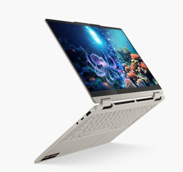 Лаптоп Lenovo Yoga 7 2-in-1 14AKP10, AMD Ryzen AI 7 350 8C (2.0 / 5.0 GHz, 16 MB cache), 14.0" (35.56 cm) 2.8K OLED, Touch Screen, 24GB LDDR5x, 1TB M.2 NVMe SSD, Windows 11 Home