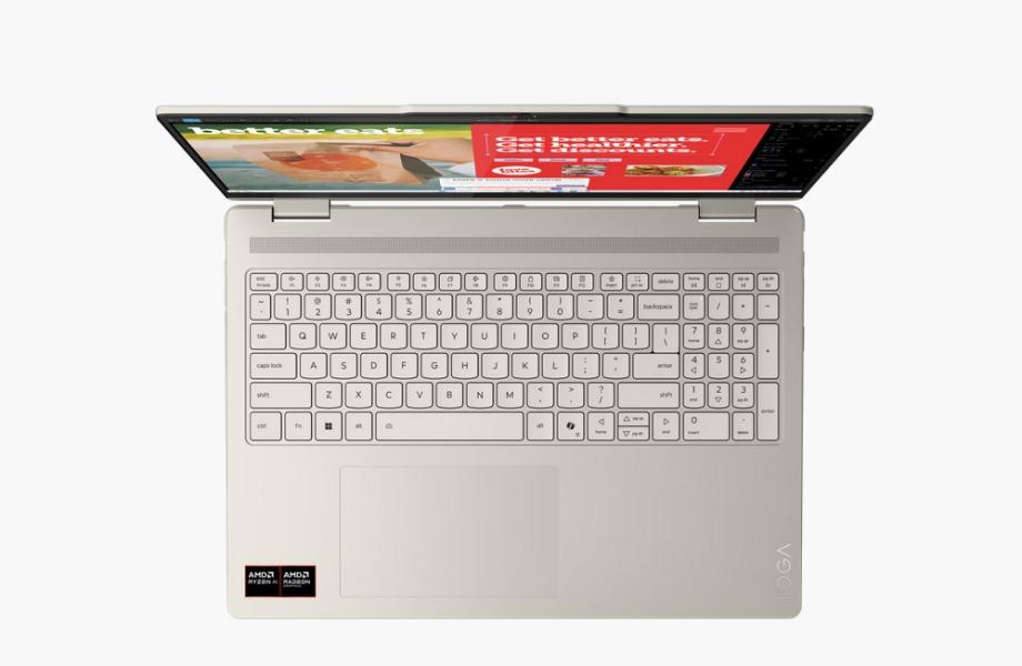 Лаптоп Lenovo Yoga 7 2-in-1 16AKP10, AMD Ryzen AI 7 350 8C (2.0 / 5.0 GHz, 16 MB cache), 16.0" (40.64 cm) 2.8K OLED, Touch Screen, 32GB LDDR5x, 1TB M.2 NVMe SSD, Windows 11 Home