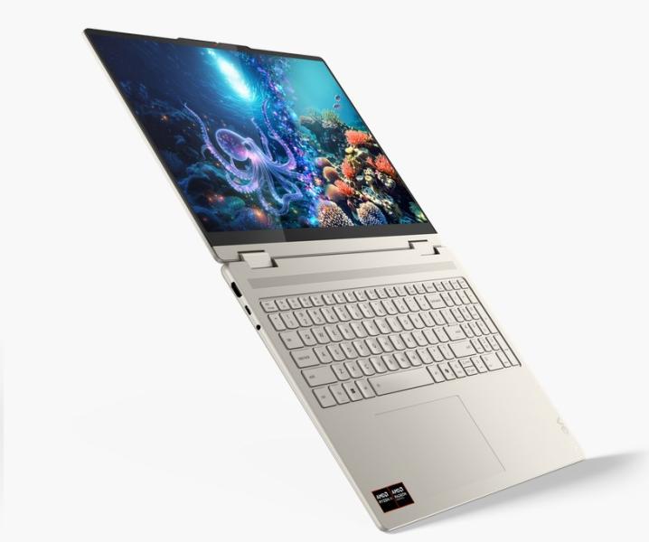 Лаптоп Lenovo Yoga 7 2-in-1 16AKP10, AMD Ryzen AI 7 350 8C (2.0 / 5.0 GHz, 16 MB cache), 16.0" (40.64 cm) 2.8K OLED, Touch Screen, 32GB LDDR5x, 1TB M.2 NVMe SSD, Windows 11 Home