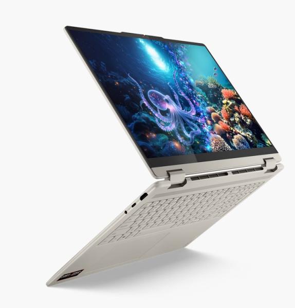 Лаптоп Lenovo Yoga 7 2-in-1 16AKP10, AMD Ryzen AI 7 350 8C (2.0 / 5.0 GHz, 16 MB cache), 16.0" (40.64 cm) 2.8K OLED, Touch Screen, 32GB LDDR5x, 1TB M.2 NVMe SSD, Windows 11 Home
