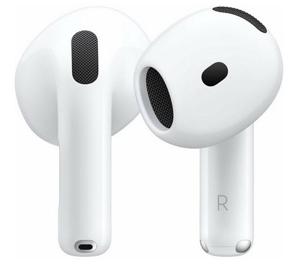 Слушалки Apple AirPods 4, Bluetooth, микрофон, Apple H2 чип, Adaptive EQ, IP54 
