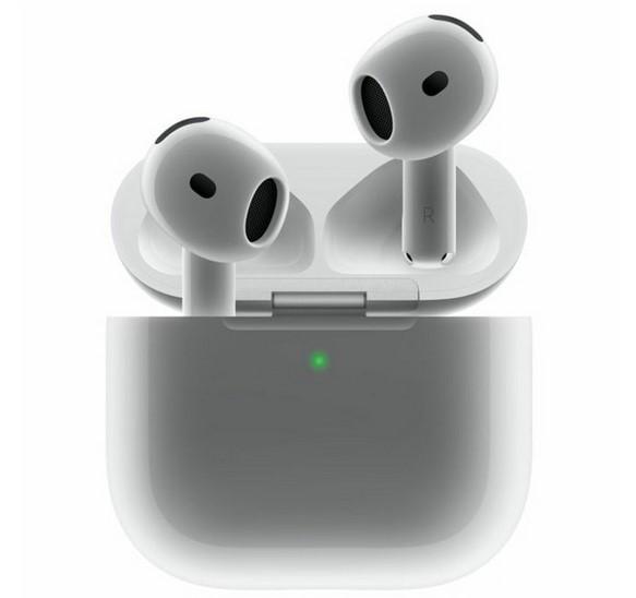 Слушалки Apple AirPods 4, Bluetooth, микрофон, Apple H2 чип, Adaptive EQ, IP54 
