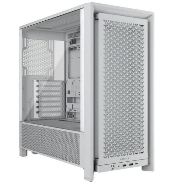 Кутия Corsair Frame 4000D White, Middle Tower, 1x USB 3.2 Gen 2 Type-C, 2x USB 3.2 Gen 1 Type-A, EATX/ATX/microATX/Mini-ITX