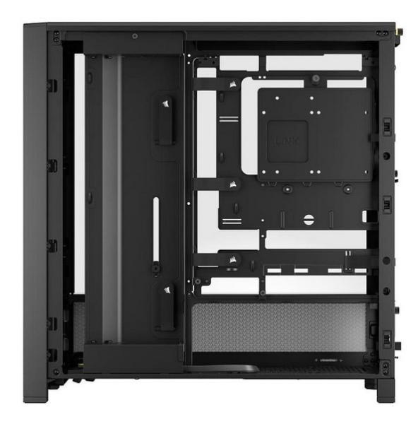 Кутия Corsair Frame 4000D Black, Middle Tower, 1x USB 3.2 Gen 2 Type-C, 2x USB 3.2 Gen 1 Type-A, EATX/ATX/microATX/Mini-ITX