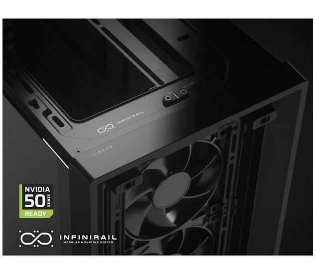 Кутия Corsair Frame 4000D RS  Black, Middle Tower, 1x USB 3.2 Gen 2 Type-C, 2x USB 3.2 Gen 1 Type-A, EATX/ATX/microATX/Mini-ITX