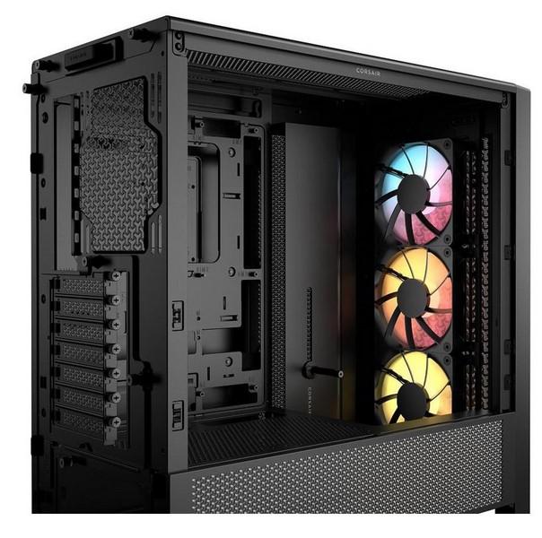Кутия Corsair Frame 4000D RS ARGB Black, Middle Tower, 1x USB 3.2 Gen 2 Type-C, 2x USB 3.2 Gen 1 Type-A, EATX/ATX/microATX/Mini-ITX