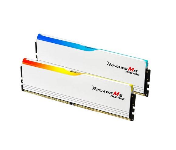 Памет 48GB (2x24GB) DDR5 6000MT/s, G.Skill Ripjaws M5 Neo RGB White EXPO, CL30, 1.35V