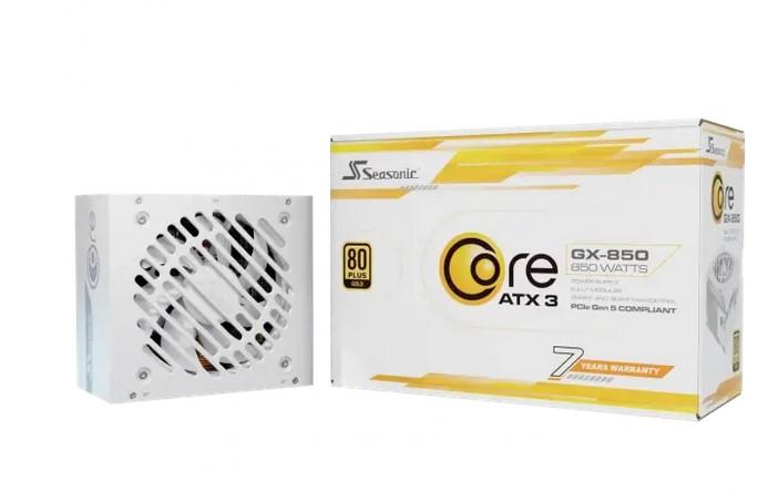Захранване Seasonic CORE GX White 850W, Active PFC, 80 PLUS Gold, ATX 3.1/PCIe 5.1, Fully Modular
