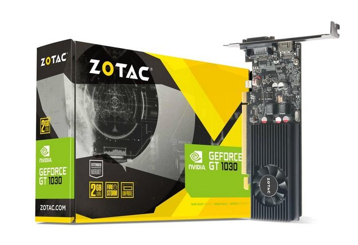 Видео карта ZOTAC GeForce GT 1030 2GB GDDR5 Low Profile, 64-bit, DVI-D, HDMI
