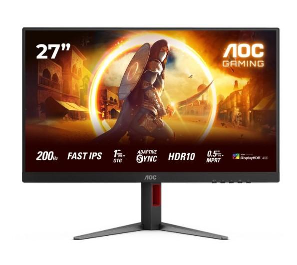 Монитор AOC 27G4HA, 27" (68.58cm) FHD IPS панел, 200Hz, 0.5ms, 300cd/m2, HDMI, DP