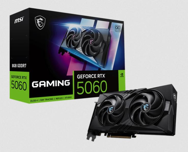 Видео карта MSI nVIDIA GeForce RTX 5060 GAMING OC 8GB GDDR7, 128-bit, HDMI, 3x DP