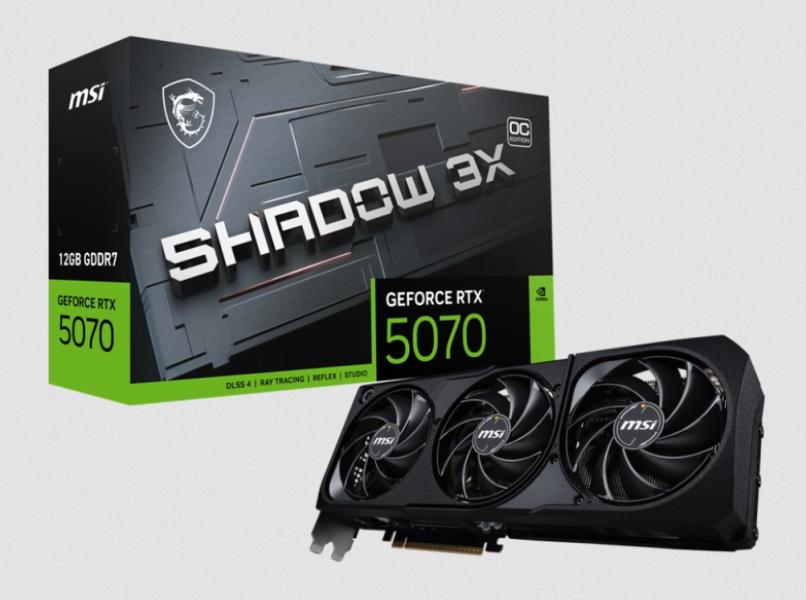 Видео карта MSI nVIDIA GeForce RTX 5070 12GB GDDR7 SHADOW 3X OC, 192-bit, HDMI, 3x DP