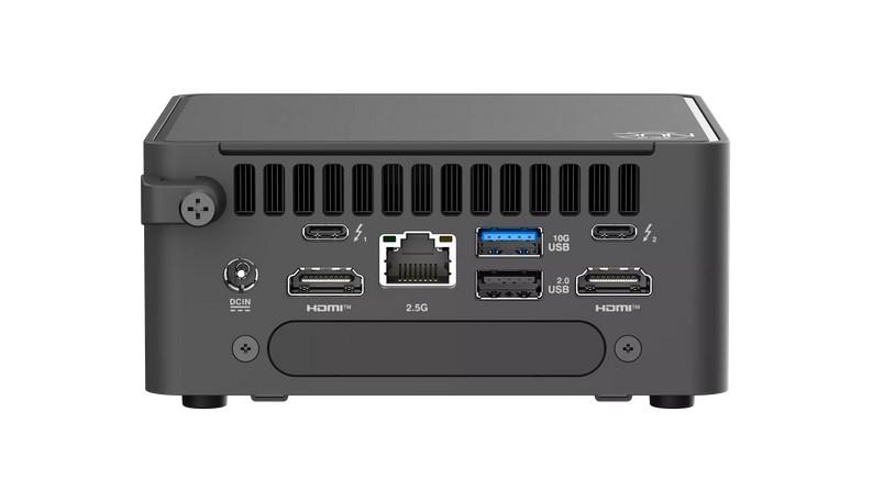 Kомпютър ASUS NUC 15 Pro, RNUC15CRHU500002, Intel Core Ultra 5 225H 14C (1.7/4.9GHz, 18MB Cache), Intel Arc Graphics, 2x SO-DIMM DDR5, 2x M.2 NVMe SSD slots, 2.5GbE LAN, Wi-Fi 7, Bluetooth V5.4