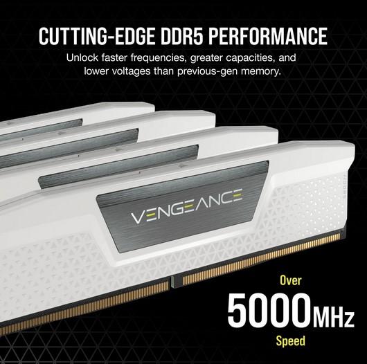 Памет Corsair Vengeance White, 32GB (2x16GB) DDR5 4800MHz, CL36, 1.35V