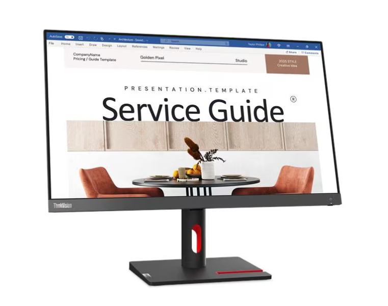 Монитор Lenovo ThinkVision S24i-30, 23.8" (60.45 cm), WLED IPS Anti-glare, 100Hz, 4ms, 1300:1, 250 cd/m2, VGA, HDMI