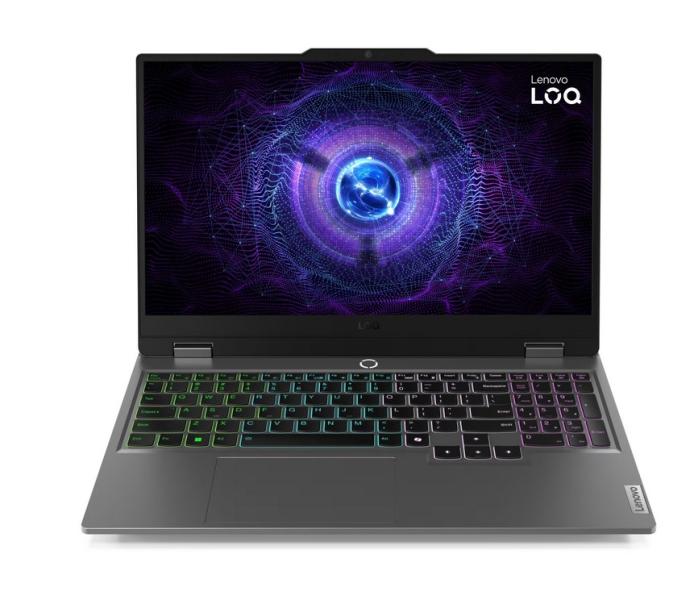 Лаптоп Lenovo LOQ 15IAX9E, Intel Core i5-12450HX 8C (1.80 / 4.40 GHz, 12MB Cache), 15.6" (39.62 cm) Full HD IPS 144Hz Anti-Glare Display, NVIDIA GF RTX 4050 6GB, 24GB DDR5, 512GB M.2 NVMe SSD, Free DOS