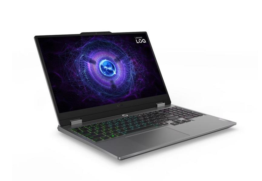 Лаптоп Lenovo LOQ 15IAX9E, Intel Core i5-12450HX 8C (1.80 / 4.40 GHz, 12MB Cache), 15.6" (39.62 cm) Full HD IPS 144Hz Anti-Glare Display, NVIDIA GF RTX 4050 6GB, 24GB DDR5, 512GB M.2 NVMe SSD, Free DOS