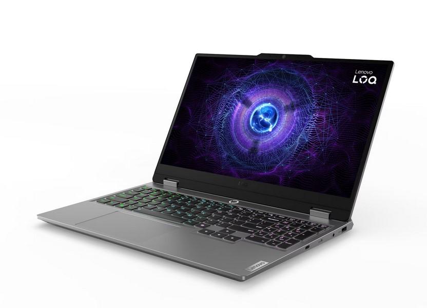 Лаптоп Lenovo LOQ 15IAX9E, Intel Core i5-12450HX 8C (1.80 / 4.40 GHz, 12MB Cache), 15.6" (39.62 cm) Full HD IPS 144Hz Anti-Glare Display, NVIDIA GF RTX 4050 6GB, 24GB DDR5, 512GB M.2 NVMe SSD, Free DOS