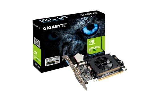 Видео карта GIGABYTE GeForce GT 710, 2GB, GDDR3, 64 bit, DVI-D, D-Sub, HDMI, rev 1.0