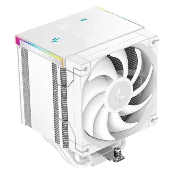 Охладител за процесор DeepCool AK500 DIGITAL PRO White, 3-pin/4-pin PWM - Intel LGA2066/2011-v3/2011/1851/1700/1200/1150/1151/1155/AMD AM5/AM4
