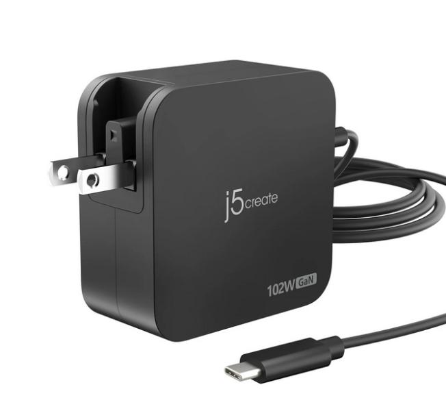 Зарядно j5create JUP25102V  GaN 102W, 2x USB Type-C - за лаптопи, таблети, телефони