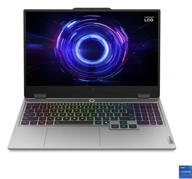 Лаптоп Lenovo LOQ 15IRX10, Intel Core i7-13650HX 14C (2.6/4.9GHz, 24MB Cache), 15.6'' (39.62 cm) FHD IPS Anti-glare, 144MHz, NVIDIA RTX 5050 8GB GDDR7, 24GB DDR5, 512GB M.2 NVMe SSD, Free DOS