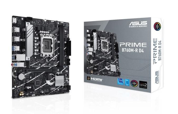 Дънна платка ASUS PRIME B760M-R, LGA 1700, 2x DDR4, 2x M.2 slots, 4x SATA, HDMI, mATX