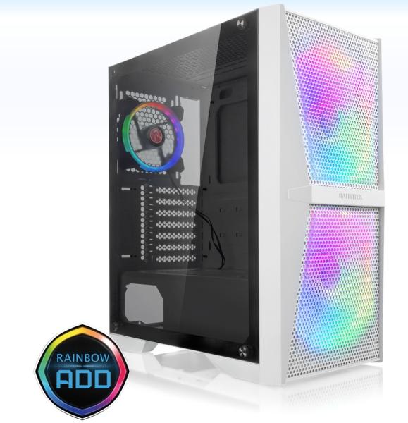 Кутия Raijintek SILENOS MS PRO WHITE, Middle Tower, 2x USB 3.0, 1x USB 3.1 Type-C, 1x HD Audio, ATX / mATX / Mini-ITX