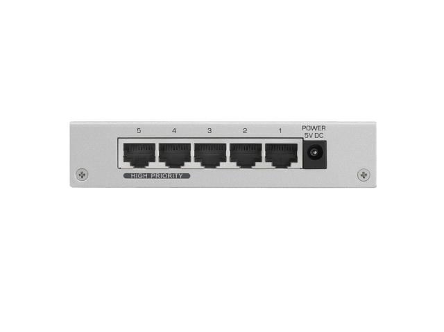 Суич ZyXEL ES-105AV3, 5-port 10/100Mbps Ethernet switch, 2x QoS, desktop, metal housing