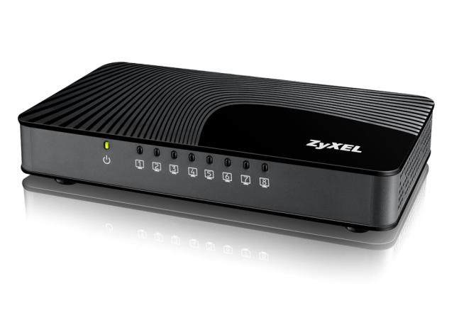 Суич ZyXEL GS-108Sv2 8-port 10/100/1000Mbps Gigabit Ethernet switch, 4 QoS ports (2port "High", 2ports "Middle"), 802.3az (Green), desktop, plastic housing