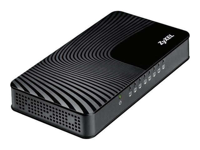 Суич ZyXEL GS-108Sv2 8-port 10/100/1000Mbps Gigabit Ethernet switch, 4 QoS ports (2port "High", 2ports "Middle"), 802.3az (Green), desktop, plastic housing