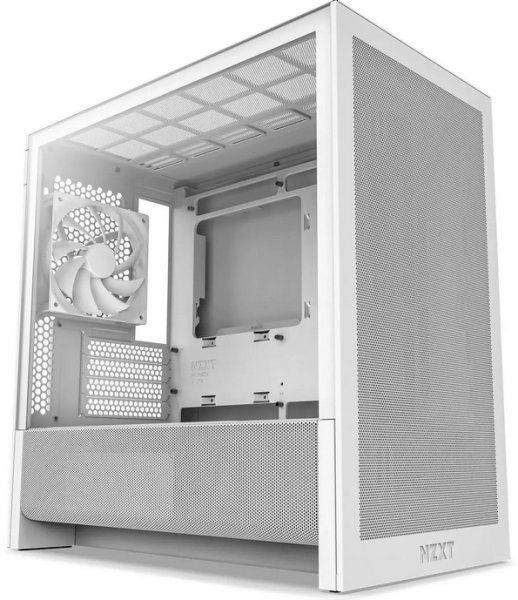 Кутия NZXT H3 Flow 2025 White, Micro Tower, 1 x USB 3.2 Type-A, 1 x USB 3.2 Gen 2x2 Type-C, Micro-ATX, Mini-ITX