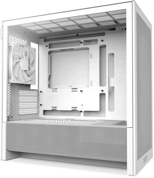 Кутия NZXT H3 Flow 2025 White, Micro Tower, 1 x USB 3.2 Type-A, 1 x USB 3.2 Gen 2x2 Type-C, Micro-ATX, Mini-ITX