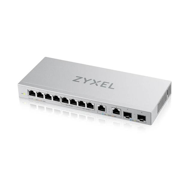 Суич ZyXEL XGS1010-12, 8-Port Gigabit Unmanaged Switch with 2-Port 2.5G/2-Port SFP+