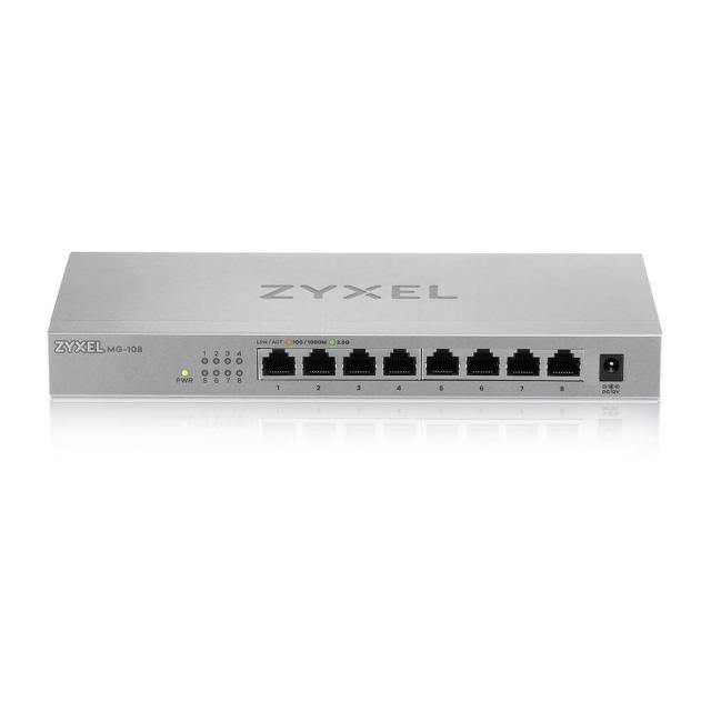 Суич ZyXEL MG-108, 8 Ports, Desktop, 2.5G MultiGig unmanaged Switch