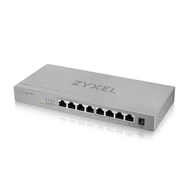 Суич ZyXEL MG-108, 8 Ports, Desktop, 2.5G MultiGig unmanaged Switch